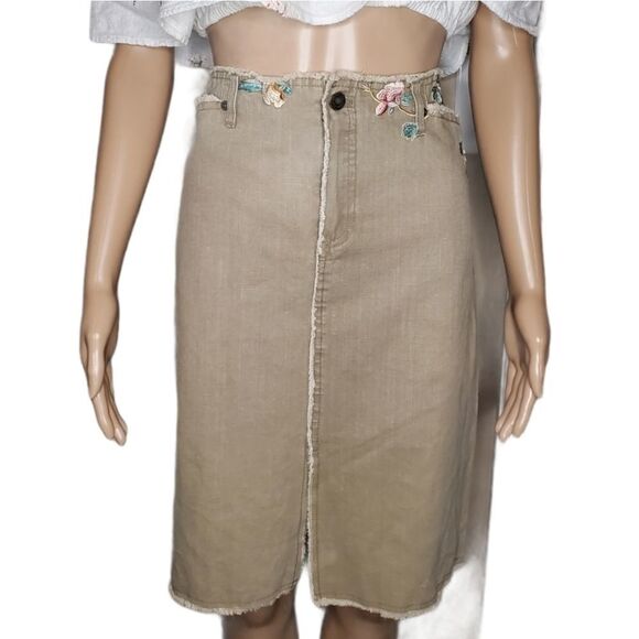 Vintage Pre-owned Gerard Darel Embroidered pencil midi skirt - Picture 3 of 14